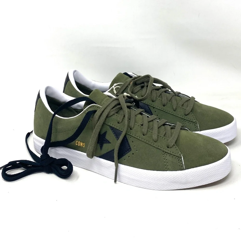 Converse Pro Leather OX Low Top Khaki Black Suede Women's Size Sneakers A00945C - Picture 1 of 10